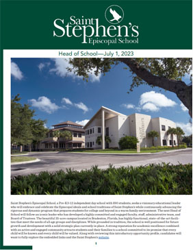 An Announcement for the Saint Stephen's Episcopal School Community