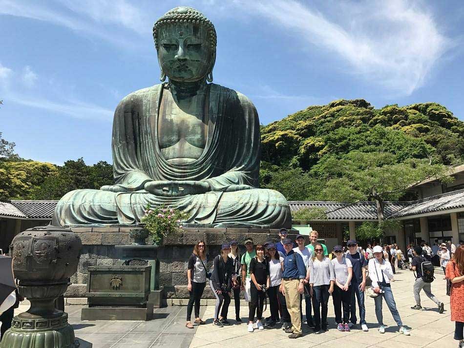 Students visiting Shibuya Junior & Senior High