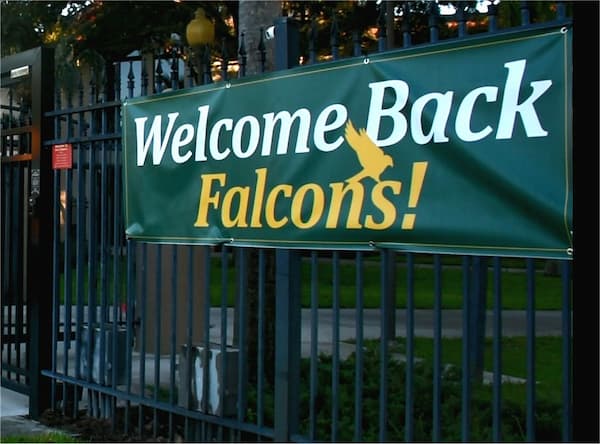 Welcome Back Falcons Banner
