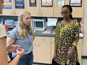 Ms. Adventina Emmanuel and a student from Denmark
