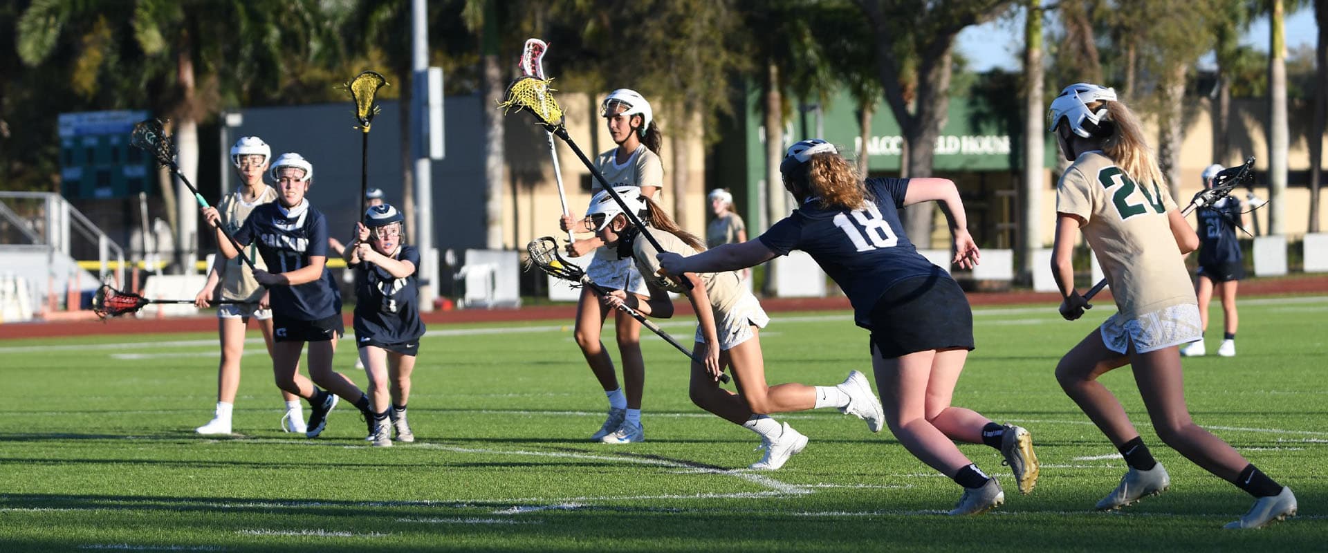 Students playing lacrosse