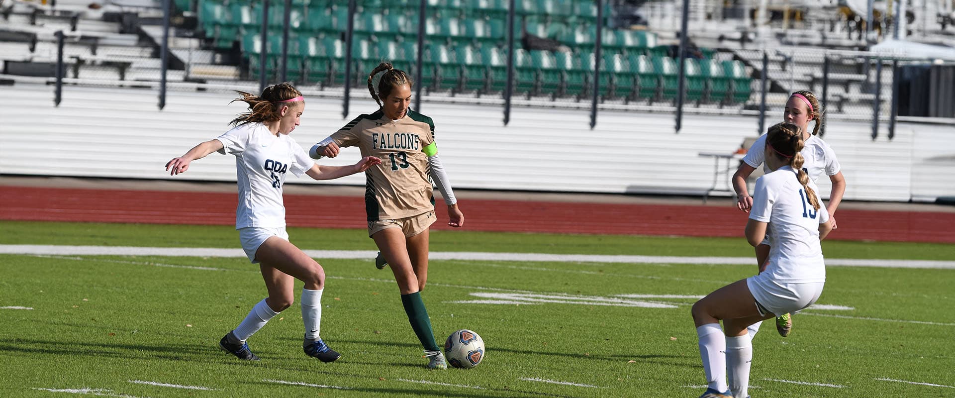 Students playing soccer