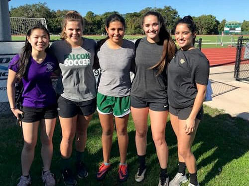 Five alumni on the field