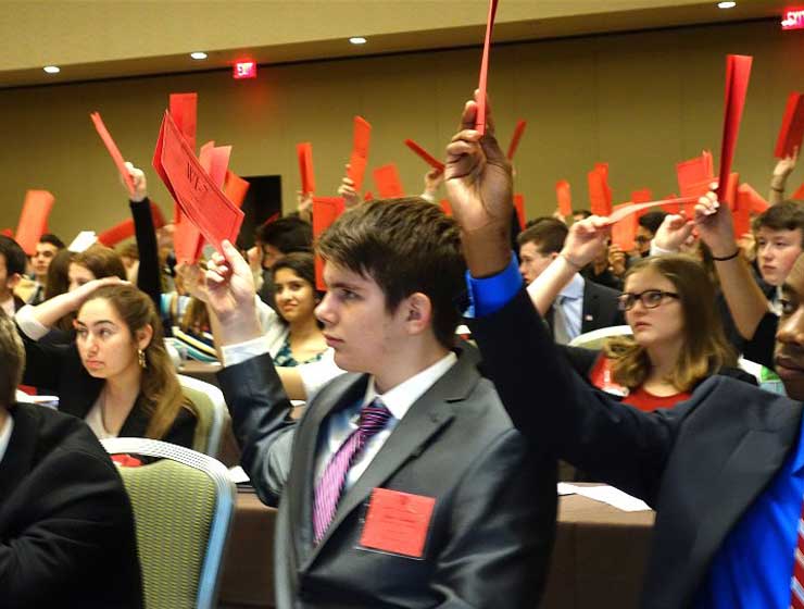 Students at Congress simulation